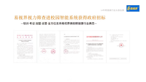 易視界視力篩查進校園只能系統(tǒng)獲得政府招標(biāo)校園篩查系統(tǒng)政府招標(biāo)成功